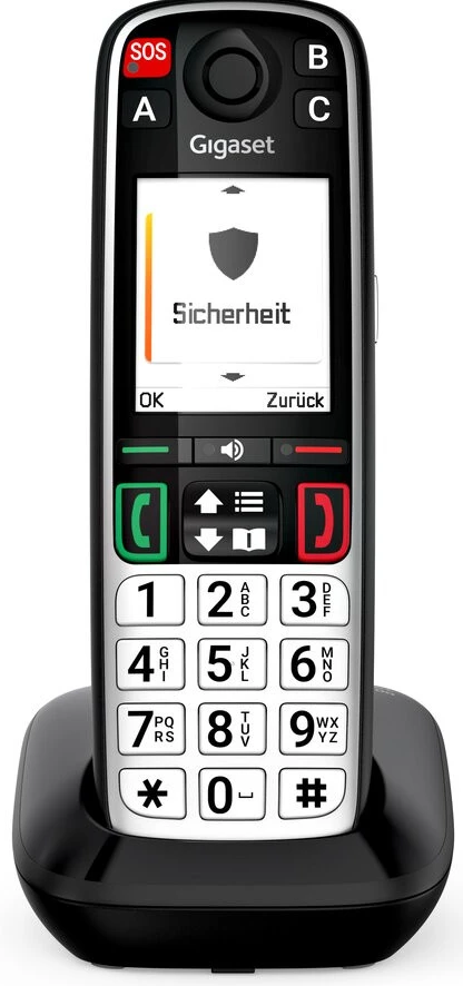Gigaset EASY 500 Barrierefreies Seniorentelefon Schwarz/Silber